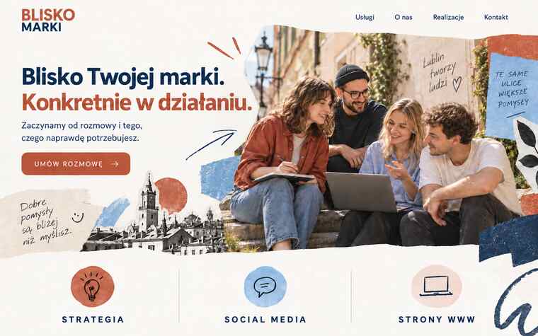 Przykładowy projekt strony agencji marketingowej — lokalna bliskość i współpraca