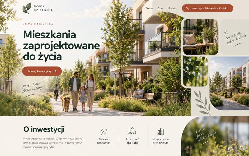 Przykładowy projekt strony dewelopera — ciepły lokalny kierunek