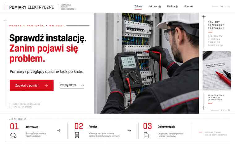 Koncepcja technicznej strony elektryka pokazującej proces pomiarów
