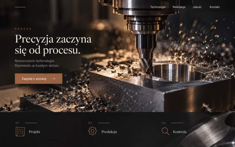 Koncepcja strony firmy produkcyjnej — proces i rzemiosło przemysłowe