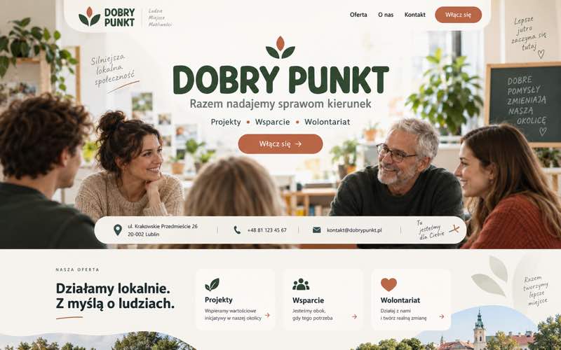 Koncepcja strony fundacji — nowoczesny kierunek cyfrowy