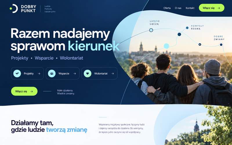 Przykładowy projekt strony fundacji — ciepły lokalny kierunek