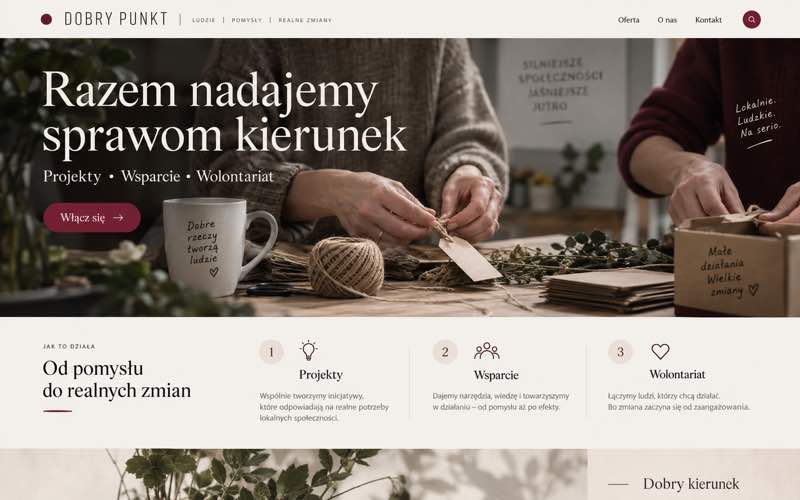Przykładowy projekt strony fundacji — modularna prezentacja oferty