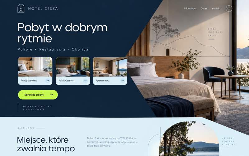 Koncepcja strony hotelu — nowoczesny kierunek cyfrowy