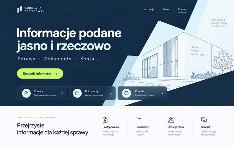 Koncepcja strony kancelarii komorniczej — nowoczesny kierunek cyfrowy