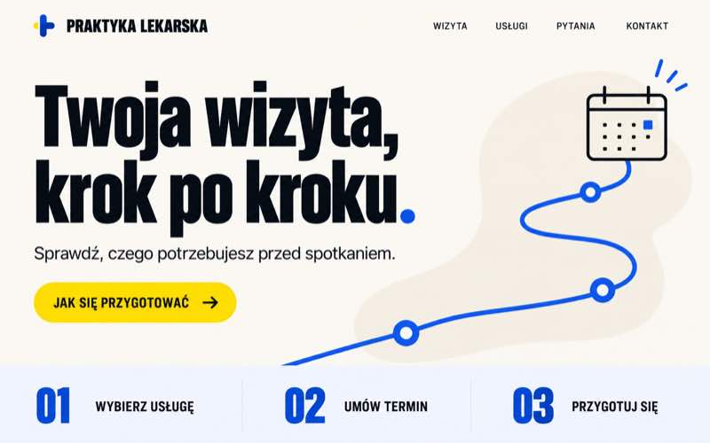 Przykładowy projekt strony lekarza w dostępnym stylu typograficznym krok po kroku