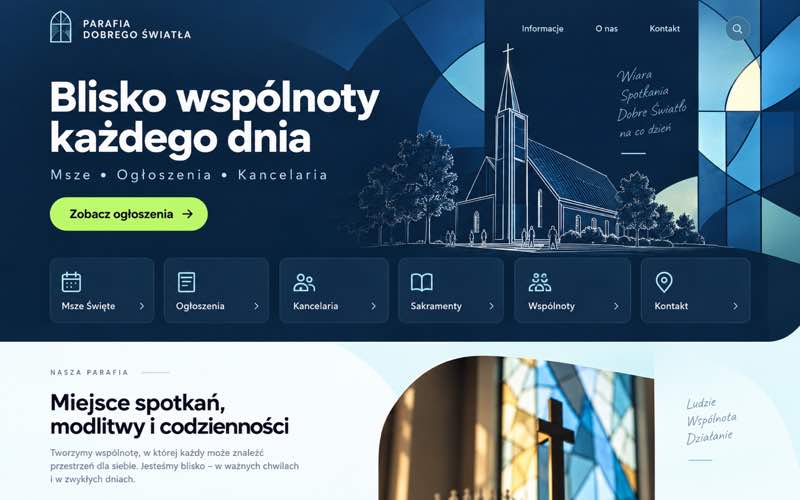 Koncepcja strony parafii — nowoczesny kierunek cyfrowy
