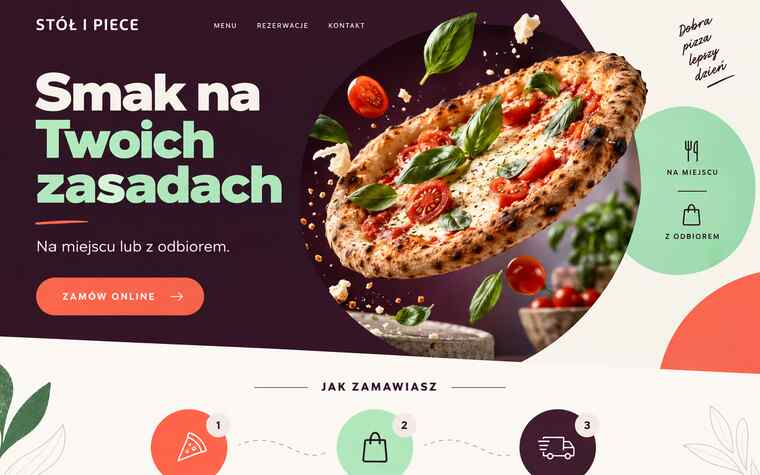 Koncepcja cyfrowej strony restauracji z zamówieniami online