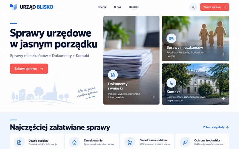 Przykładowy projekt strony urzędu — modularna prezentacja oferty