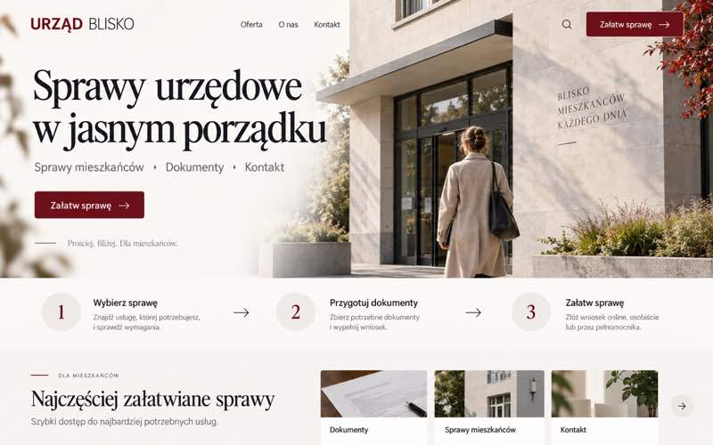Koncepcja strony urzędu — dokumentalny styl procesu i pracy